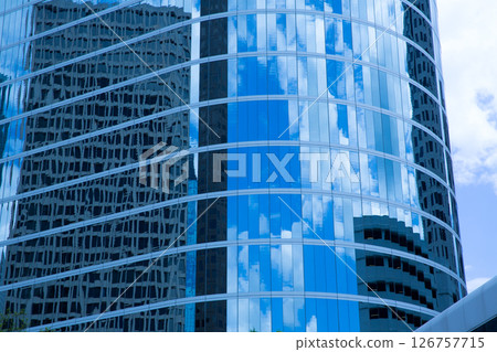 Houston Texas downtown mirror buildings detail Houston Texas downtown mirror buildings detail 126757715