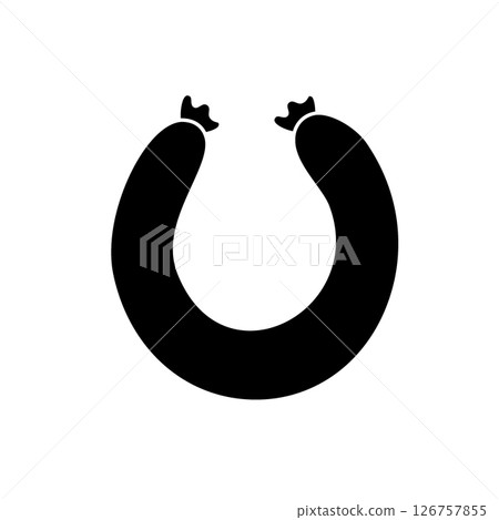 Sausage black icon. Fresh raw sausages menu. Vector illustration. Sausage black icon. Fresh raw sausages menu. Vector illustration. 126757855