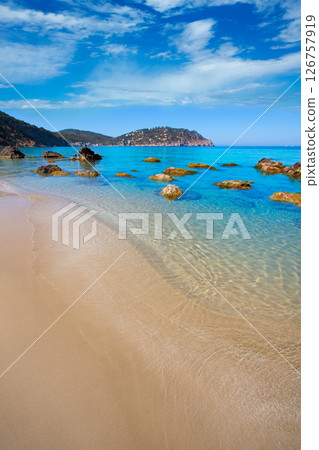 Ibiza Aigues Blanques Aguas Blancas Beach at Santa Eulalia Ibiza Aigues Blanques Aguas Blancas Beach at Santa Eulalia 126757919