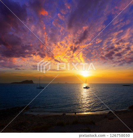 Ibiza sunset from Cala Conta Comte in San Jose 126758030