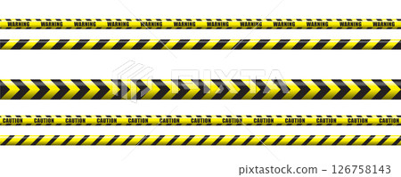 set of striped warning tape isolated vector illustration set of striped warning tape isolated vector illustration 126758143