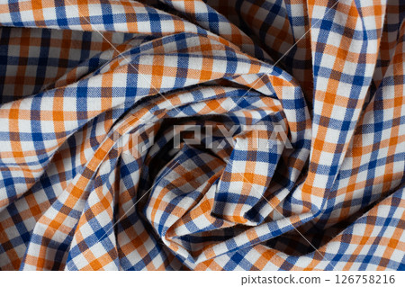 Macro texture of a fabric consisting of one hundred percent cotton. 126758216