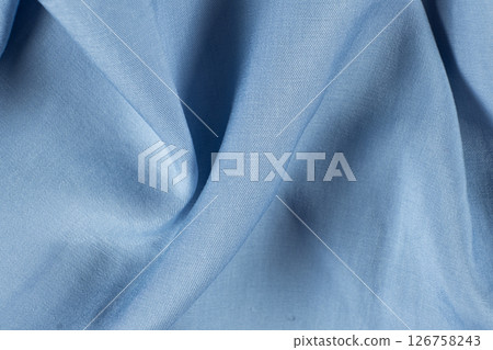 Polyester fabric with a little elastane, macro texture top view. 126758243