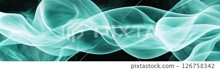 Abstract background with glowing teal lines on black, perfect for digital designs 126758342
