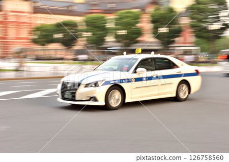 A taxi in front of Tokyo Station A taxi in front of Tokyo Station 126758560