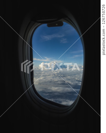 View Of The Sky From The Plane Window View Of The Sky From The Plane Window 126758726