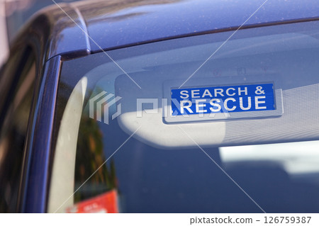 Search & Rescue sun visor sign 126759387