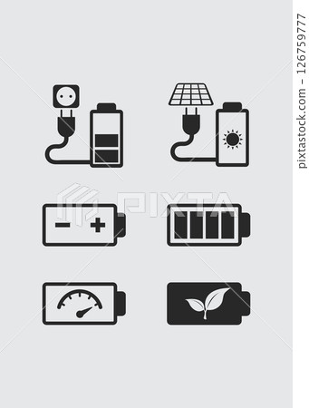 Battery and power icons stock illustration Battery and power icons stock illustration 126759777