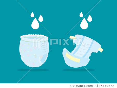 Diaper Baby Soft for Urine Absorbent stock Illustration. Vector illustration stock. Diaper Baby Soft for Urine Absorbent stock Illustration. Vector illustration stock. 126759778