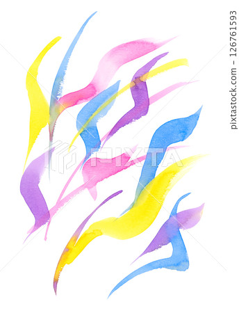 豐富多彩的水彩圖形素材 豐富多彩的水彩圖形素材 126761593