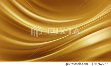 Elegant Gold Colored Abstract Vector Illustration Background With Smooth Wavy Patterns Representing Luxury Design and Sophisticated Style for Decor And Graphic Applications 126762256