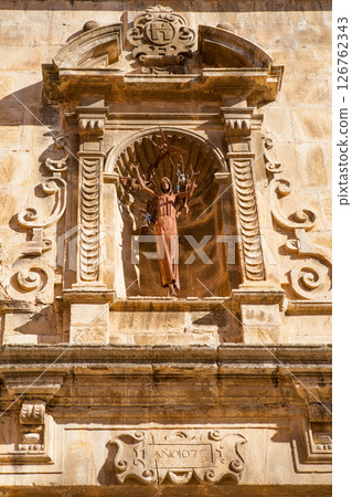 Benassal chuch facade Benasal in Maestrazgo Castellon Benassal chuch facade Benasal in Maestrazgo Castellon 126762343