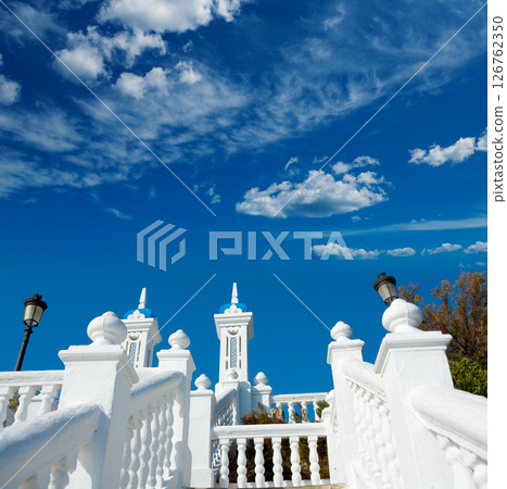 Benidorm balcon del Mediterraneo Mediterranean sea white balustrade 126762350