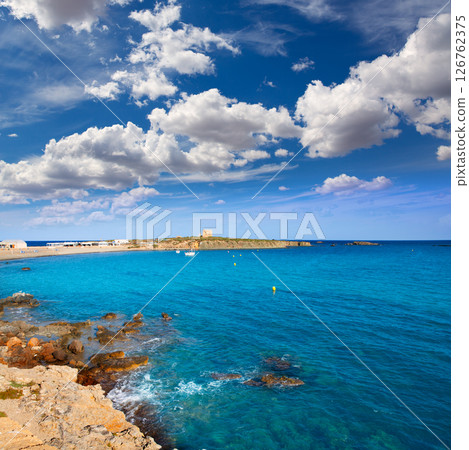 tabarca island alicante mediterranean blue sea tabarca island alicante mediterranean blue sea 126762375