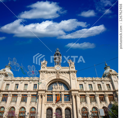 Correos building in Valencia in Plaza Ayuntamiento downtown Correos building in Valencia in Plaza Ayuntamiento downtown 126762408