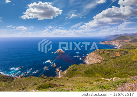 California  beach in Big Sur in Monterey County Route 1 126762517