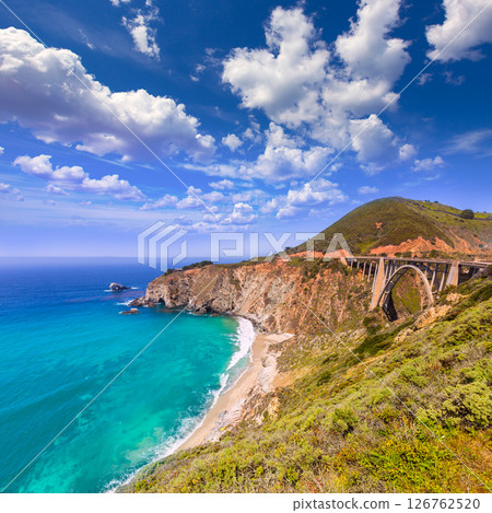 California Bixby bridge in Big Sur Monterey County in Route 1 126762520