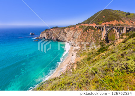 California Bixby bridge in Big Sur Monterey County in Route 1 126762524