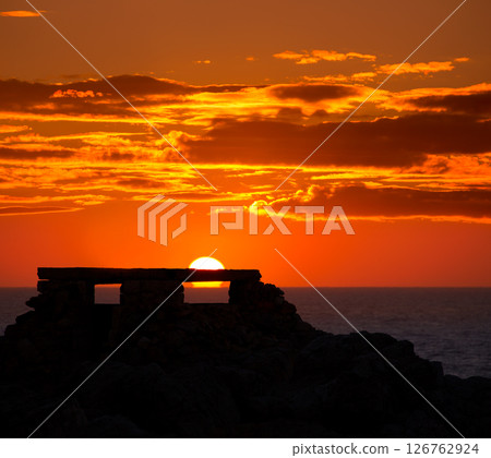 Ciutadella Menorca at Punta Nati orange sunset Ciutadella Menorca at Punta Nati orange sunset 126762924