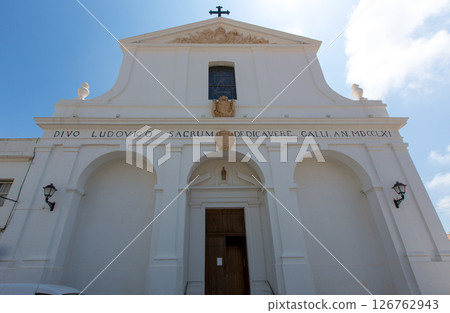 Menorca Sant Lluis white mediterranean church in Balearic 126762943