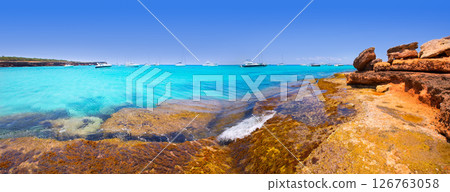 Formentera panoramic Cala Saona beach Balearic Islands 126763058