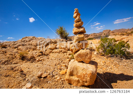 Mountain of rocks in Joshua tree National Park California 126763184