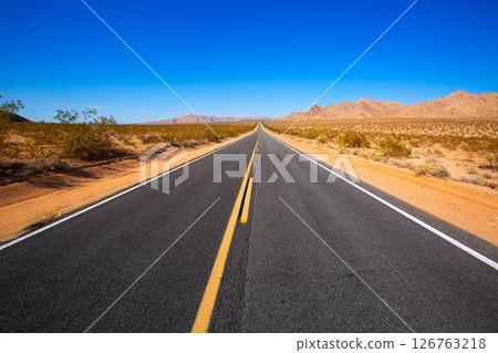 Mohave desert by Route 66 in California USA Mohave desert by Route 66 in California USA 126763218