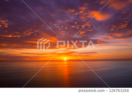 sunset sunrise over Mediterranean sea sunset sunrise over Mediterranean sea 126763268