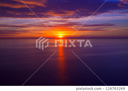 sunset sunrise over Mediterranean sea sunset sunrise over Mediterranean sea 126763269