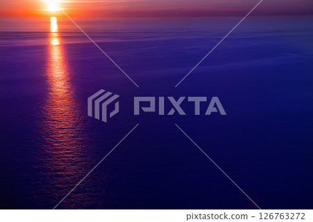 sunset sunrise over Mediterranean sea 126763272
