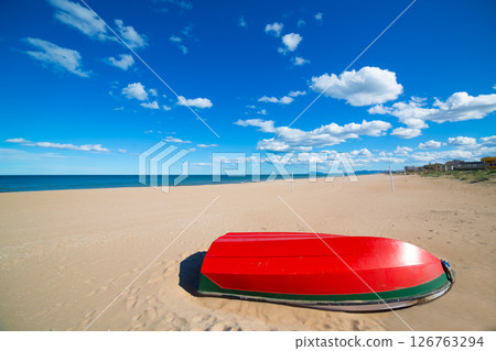 Mediterranean sand beach in Valencian community Spain 126763294