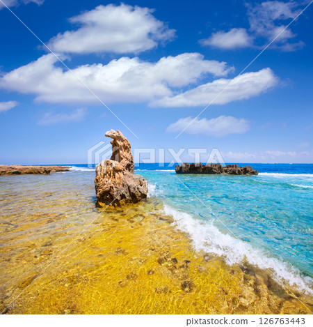 Denia Alicante Las rotas rocky beach in Spain 126763443