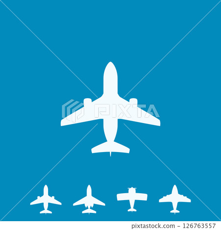 white simple airplanes as icons in set white simple airplanes as icons in set 126763557