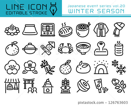 Line Icon 日本活動系列第20卷 日本的冬天 Line Icon 日本活動系列第20卷 日本的冬天 126763603