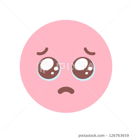 Cute emoji with teary eyes and sad face - Material for request, worry, and sad emotions 126763659