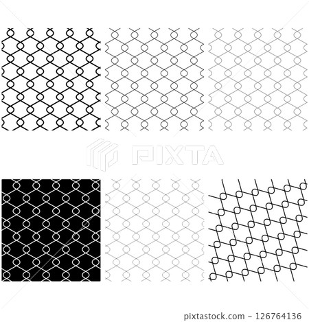 A set of stickers with a wire mesh pattern 126764136