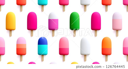 A colorful assortment of ice pops in various shapes and shades, creating a cheerful and refreshing visual. Perfect for summer vibes, events, or culinary projects. A colorful assortment of ice pops in various shapes and shades, creating a cheerful and refreshing visual. Perfect for summer vibes, events, or culinary projects. 126764445