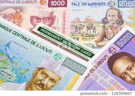 American Permanent Resident Card on a Djiboutian money 126764667