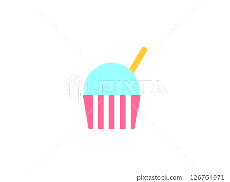 一杯冰淇淋（薄荷）圖示的插圖 126764971