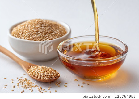 芝麻和芝麻油（烹飪圖） 126764995