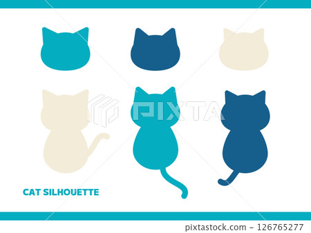 Cat silhouette set blue Cat silhouette set blue 126765277
