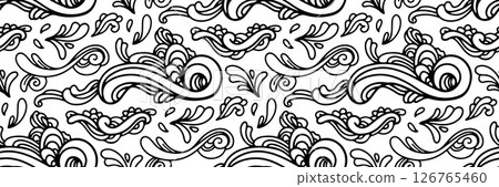 Mexico doodle abstract pattern. Cinco de mayo celebration background. Hand drawn Vector outline illustration. 126765460