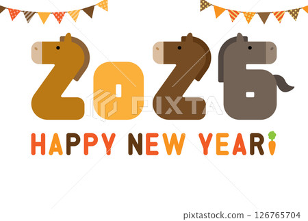 2026 Reiwa 8 Year of the Horse New Year's Card Template 2026 Reiwa 8 Year of the Horse New Year's Card Template 126765704