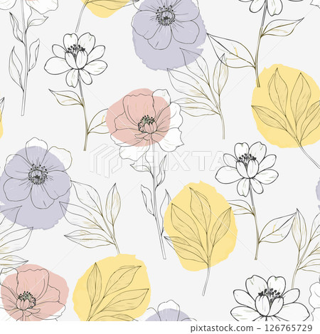 Seamless vintage floral pattern vector for wallpaper, textile decoration. Vector illustration 126765729
