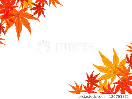 Autumn leaves frame illustration 126765871
