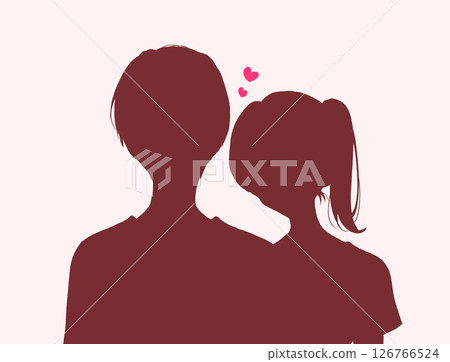 Men and women hugging each other, heart, shadow art 126766524