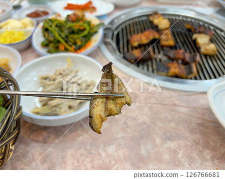 Korean bbq food. Grilled eel 126766681