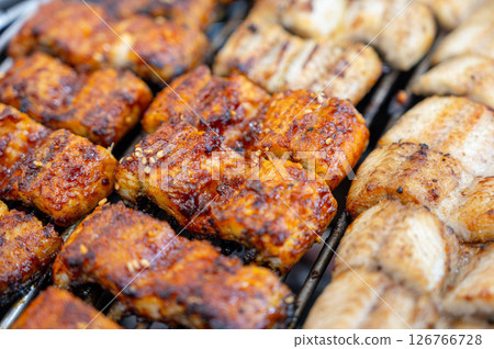 Korean bbq food. Grilled eel Korean bbq food. Grilled eel 126766728