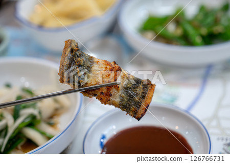 Korean bbq food. Grilled eel Korean bbq food. Grilled eel 126766731
