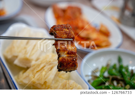 Korean bbq food. Grilled eel 126766733